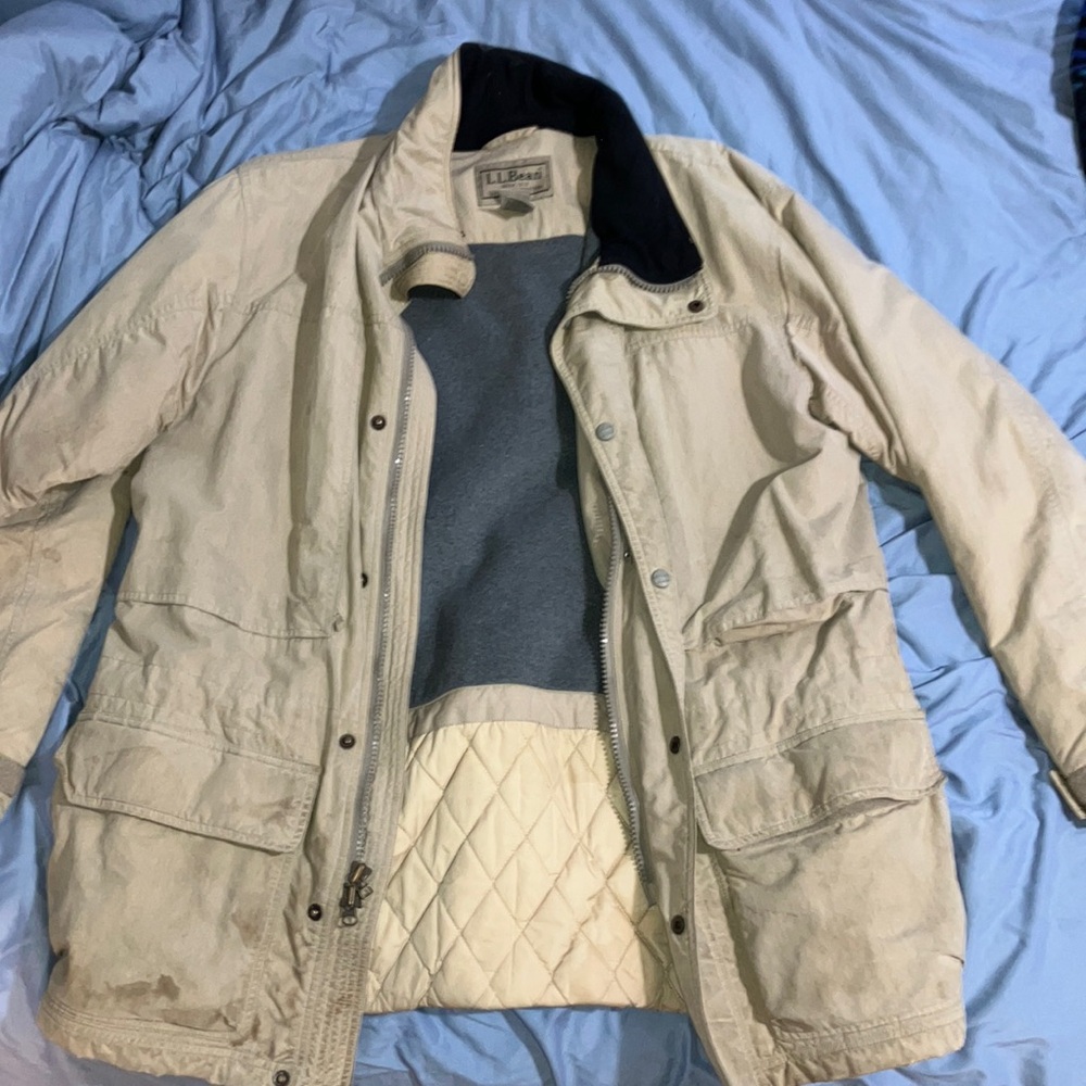L.L. Bean Cream Military Field Jacket